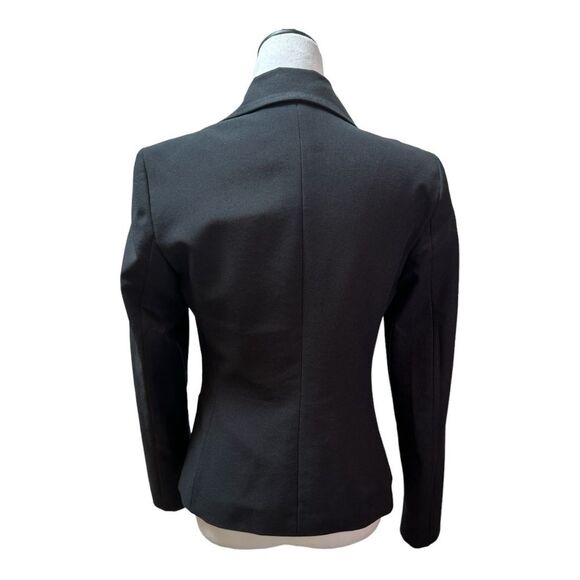 Black‎ Two Button Blazer Classic Fitted Career Office Jacket - Picture 3 of 9